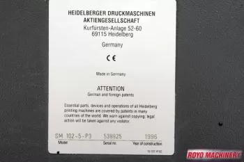 Heidelberg Speedmaster SM 102-5