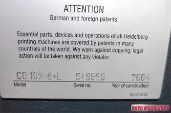 Heidelberg Speedmaster SM CD 102-6 + LX