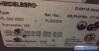 Heidelberg Suprasetter 105