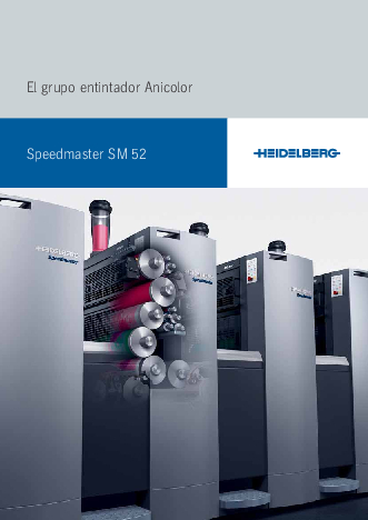 Heidelberg Speedmaster 52 Anicolor: The economical solution for small print runs. The Anicolor inking unit makes the Speedmaster SM 52 even more successful. Whether you print brochures, flyers, invitations or cards: minimal waste and quick makeready will be an advantage for you. *Heidelberg, the Heidelberg logotype, Alcolor and Prinect are registered trademarks of Heidelberger Druckmaschinen AG in the U.S. and other countries.