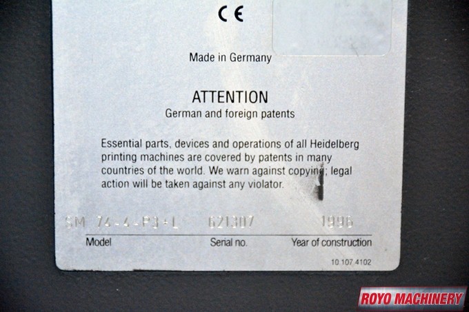 Heidelberg Speedmaster SM 74-4 + L