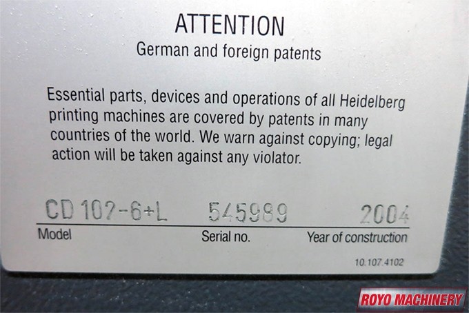 Heidelberg Speedmaster SM CD 102-6 + LX