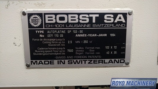 Bobst SP 1020 SE