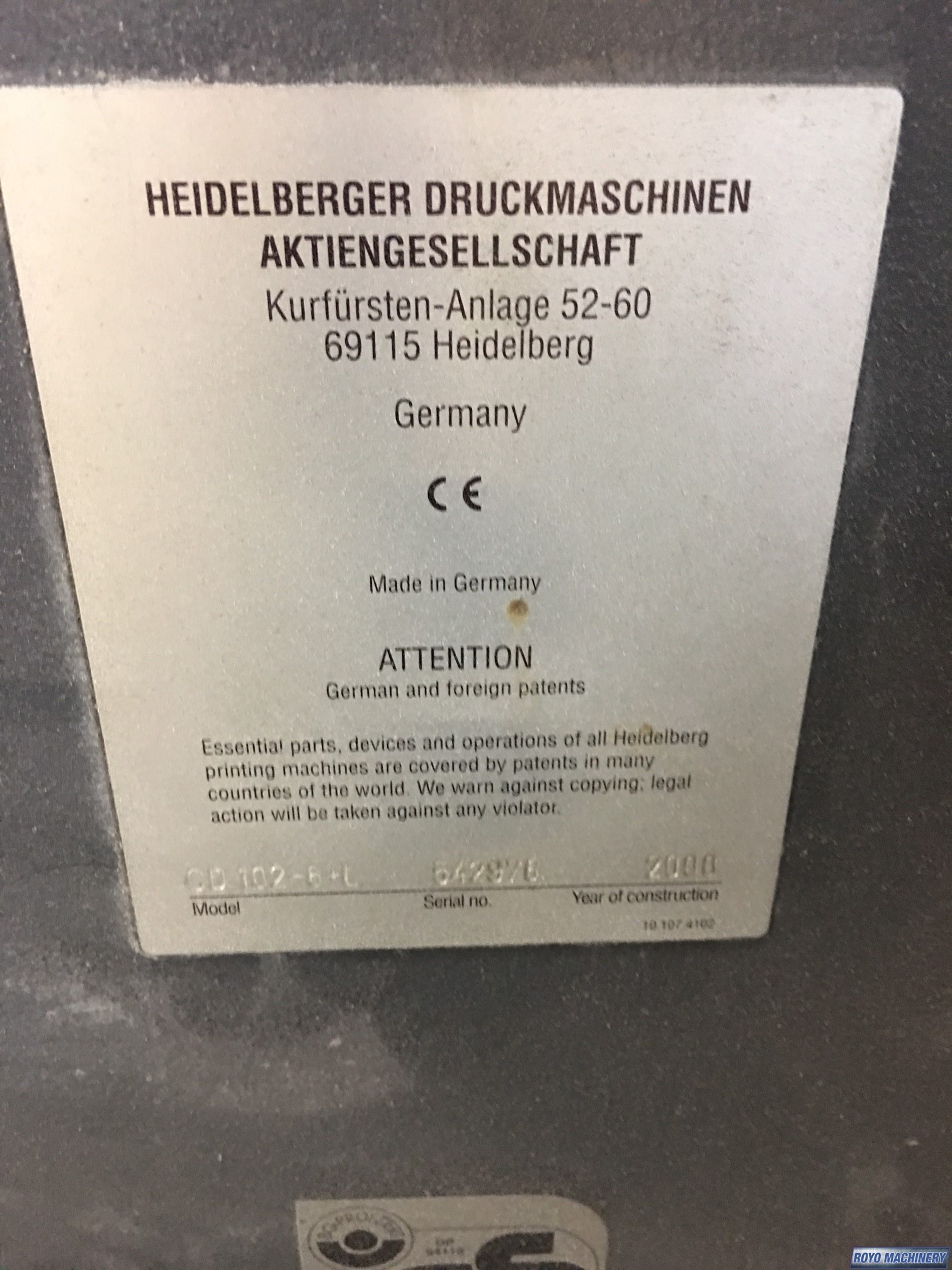 Heidelberg Speedmaster SM CD 102-6 + LX