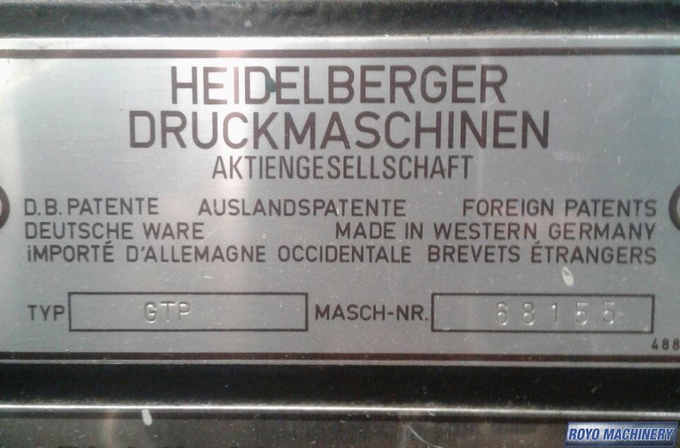 Heidelberg TP Platen