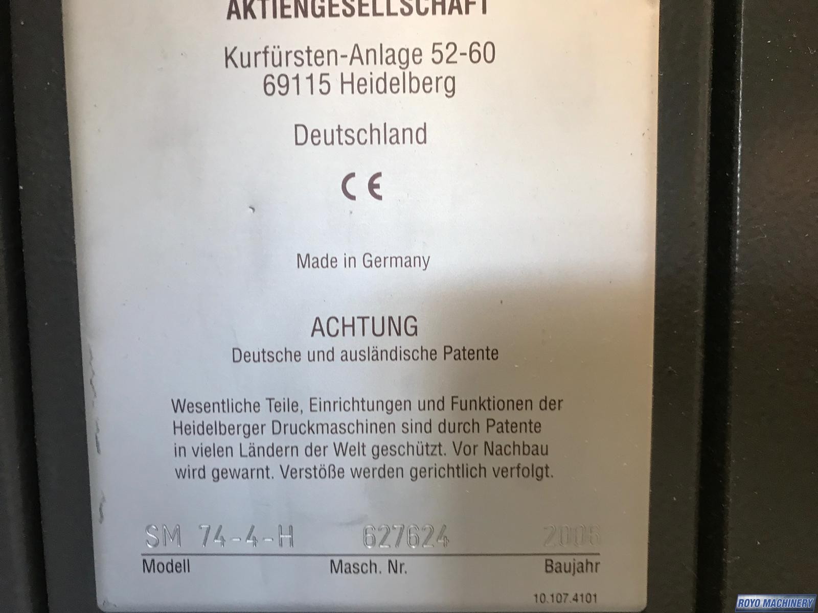 Heidelberg Speedmaster SM 74-4