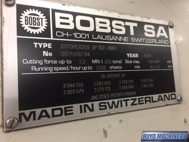 Bobst SP 1020 E