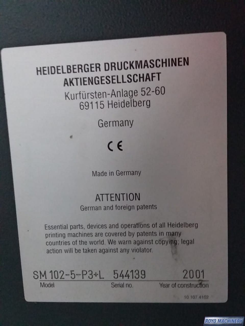 Heidelberg Speedmaster SM 102-5 + LX