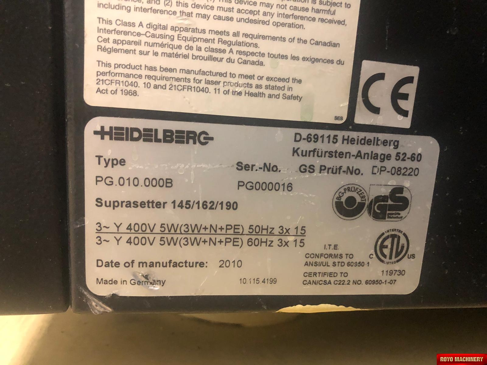 Heidelberg Suprasetter 145 VLF
