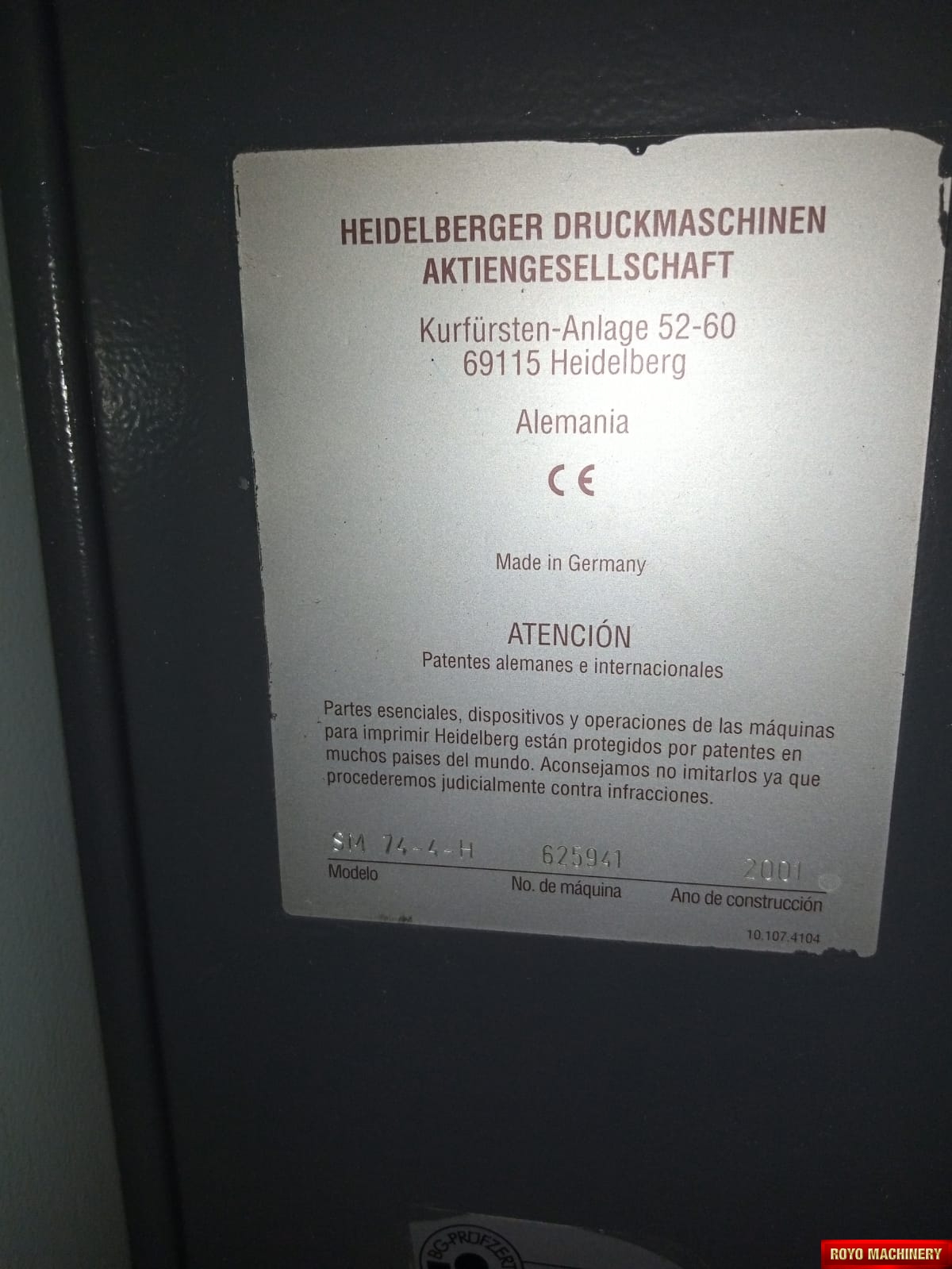 Heidelberg Speedmaster SM 74-4