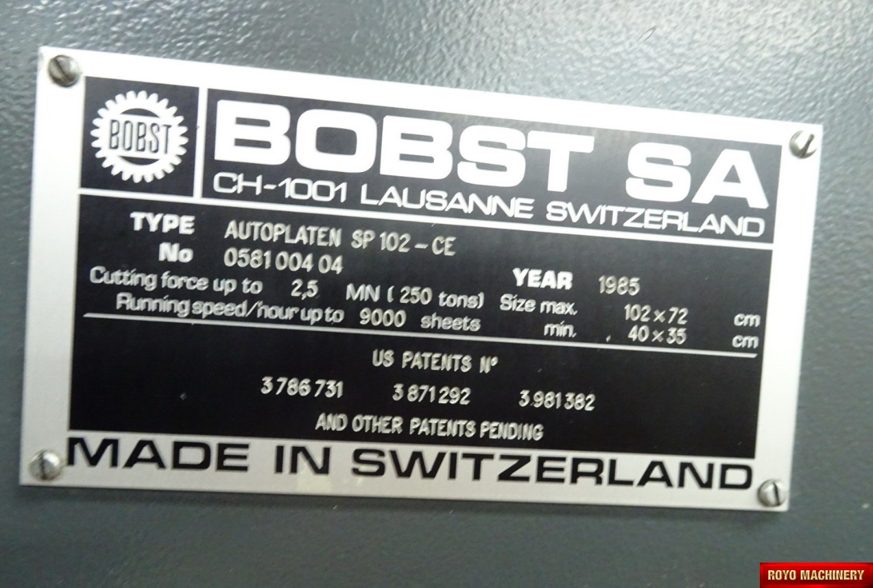 Bobst SP 1020 SE
