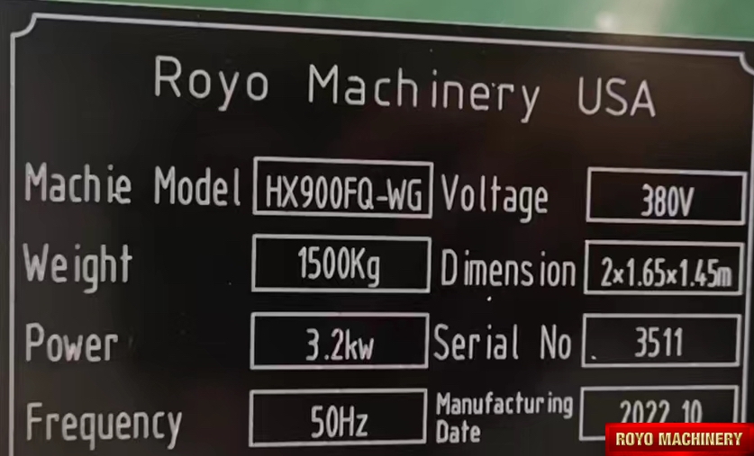 Royo Machinery RHX-900WG