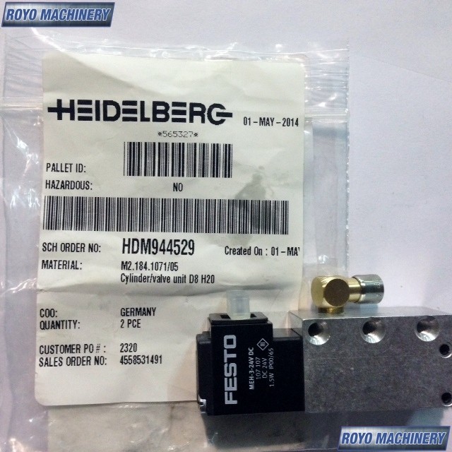 Heidelberg Speedmaster SM 74 - Pneumatic Valve Part