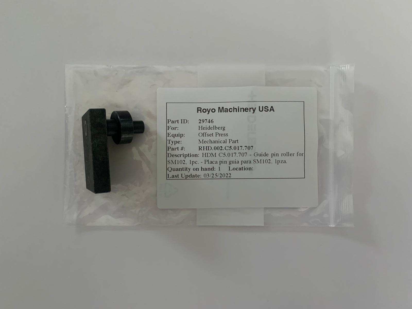 Heidelberg Speedmaster SM 102 - Mechanical Part Part