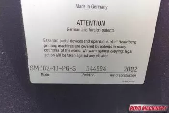 Heidelberg Speedmaster SM 102-10