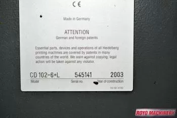 Heidelberg Speedmaster SM CD 102-6 + LX