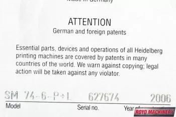 Heidelberg Speedmaster SM 74-6 + L