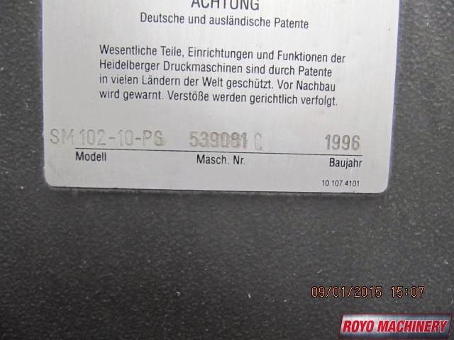Heidelberg Speedmaster SM 102-10