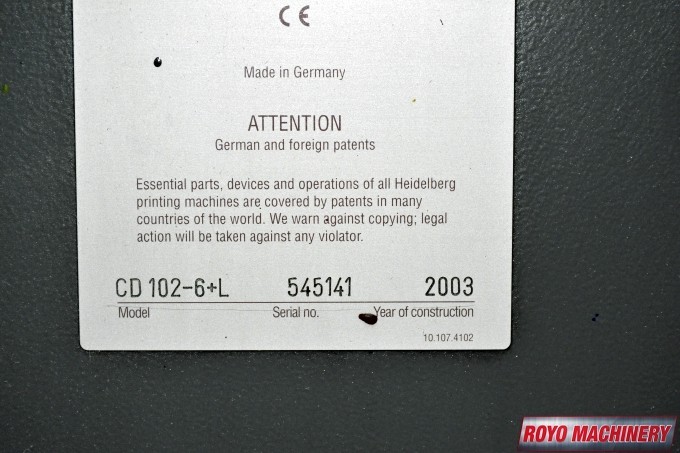 Heidelberg Speedmaster SM CD 102-6 + LX