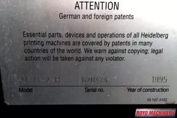 Heidelberg Speedmaster SM 74-2