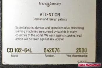 Heidelberg Speedmaster SM CD 102-6 + LX