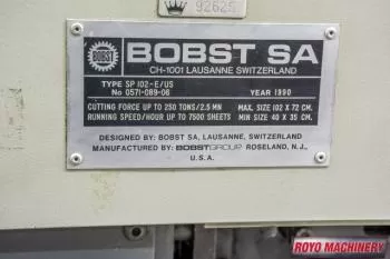 Bobst SP 1020 E