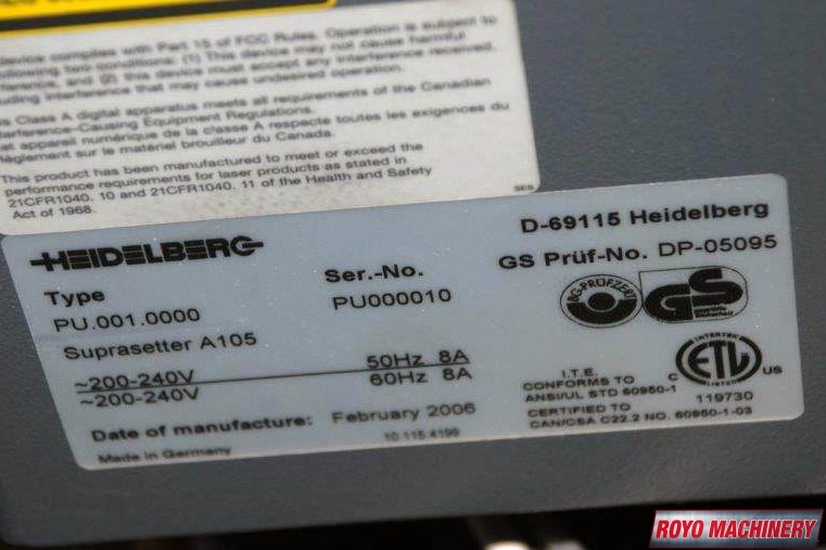 Heidelberg Suprasetter 105