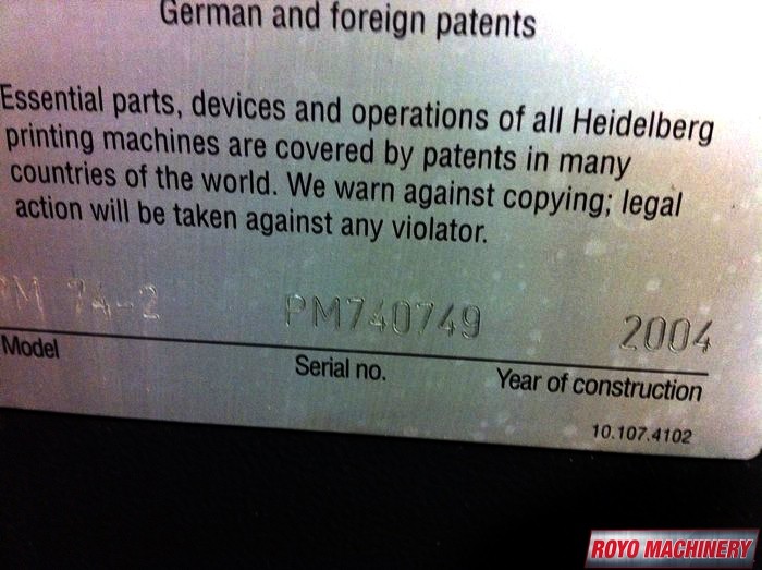 Heidelberg Printmaster PM 74-2