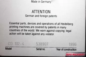 Heidelberg Speedmaster SM CD 102-4
