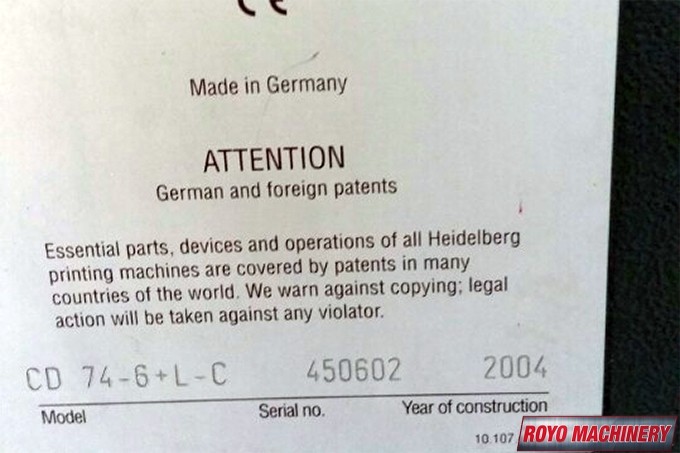 Heidelberg Speedmaster SM CD 74-6 + LX