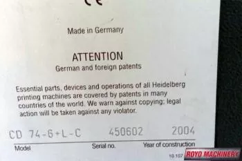 Heidelberg Speedmaster SM CD 74-6 + LX