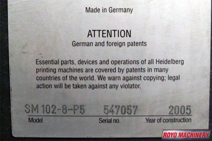 Heidelberg Speedmaster SM 102-8