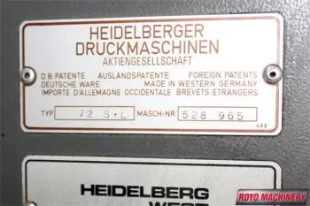 Heidelberg Speedmaster SM 72 S + L
