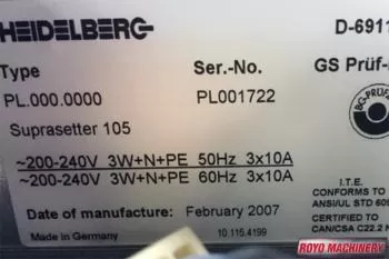 Heidelberg Suprasetter 105