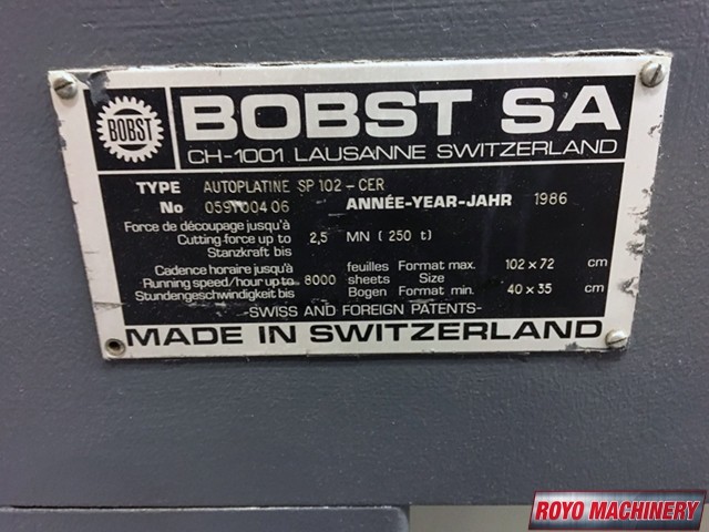 Bobst SP 1020 CE