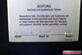 Heidelberg Speedmaster SM CD 102-6 + LX