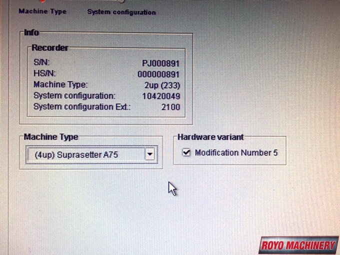 Heidelberg Suprasetter 75