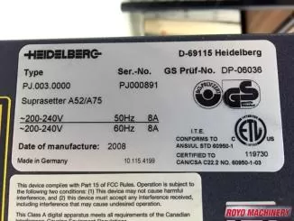 Heidelberg Suprasetter 75
