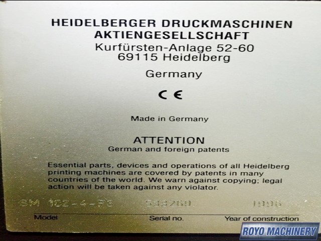 Heidelberg Speedmaster SM 102-4