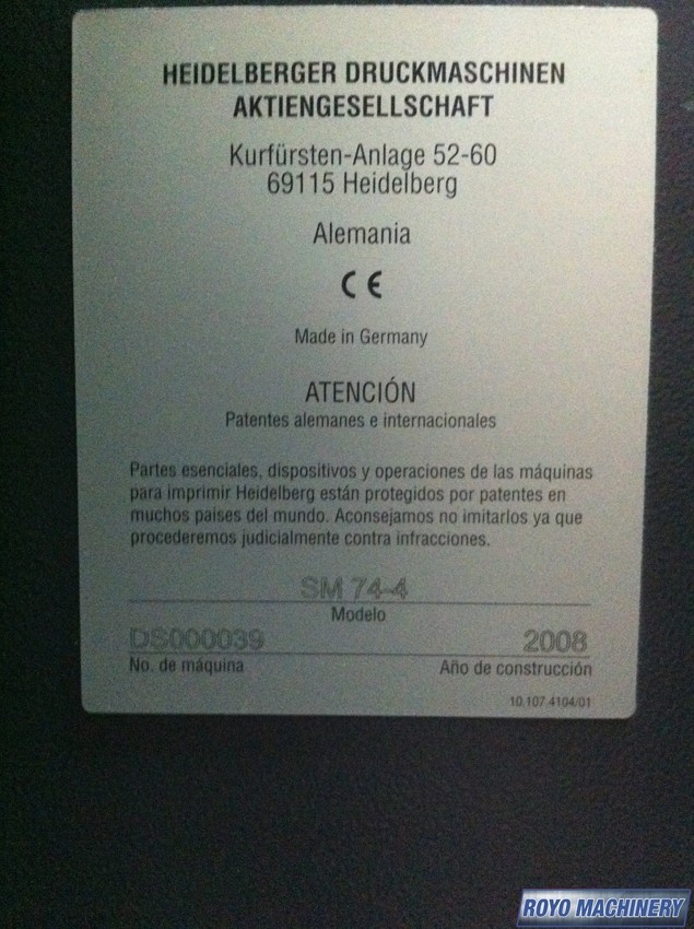 Heidelberg Speedmaster SM 74-4