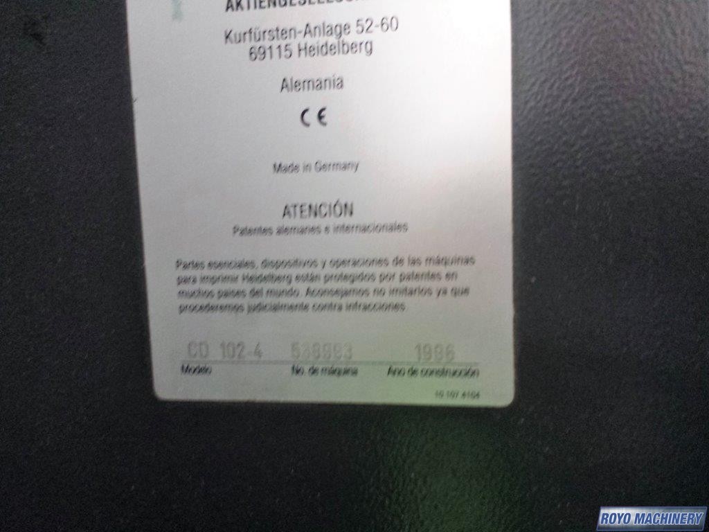 Heidelberg Speedmaster SM CD 102-4