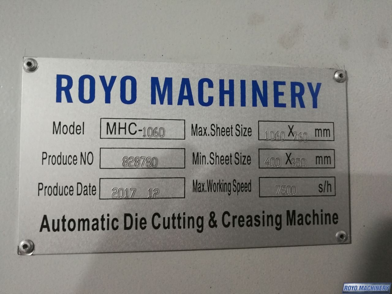 Royo Machinery RMHC-1080