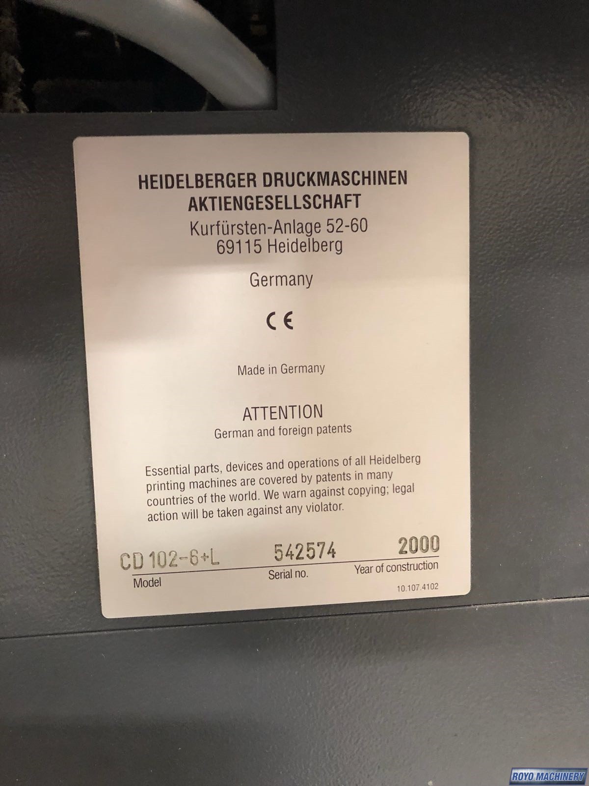 Heidelberg Speedmaster SM CD 102-6 + LX