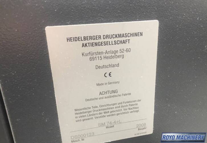 Heidelberg Speedmaster SM 74-4 + L