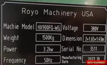 Royo Machinery RHX-900WG