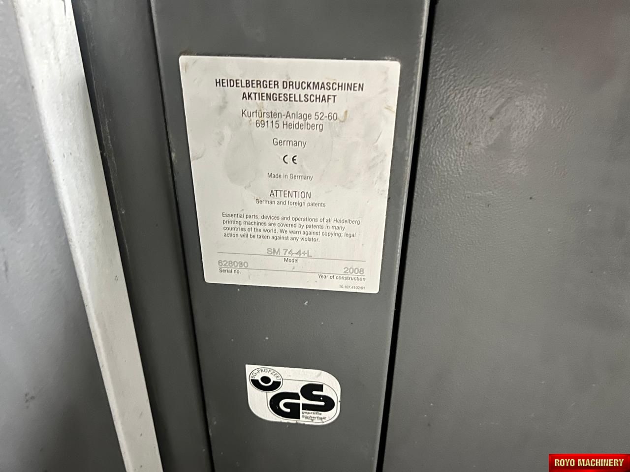 Heidelberg Speedmaster SM 74-4 + L